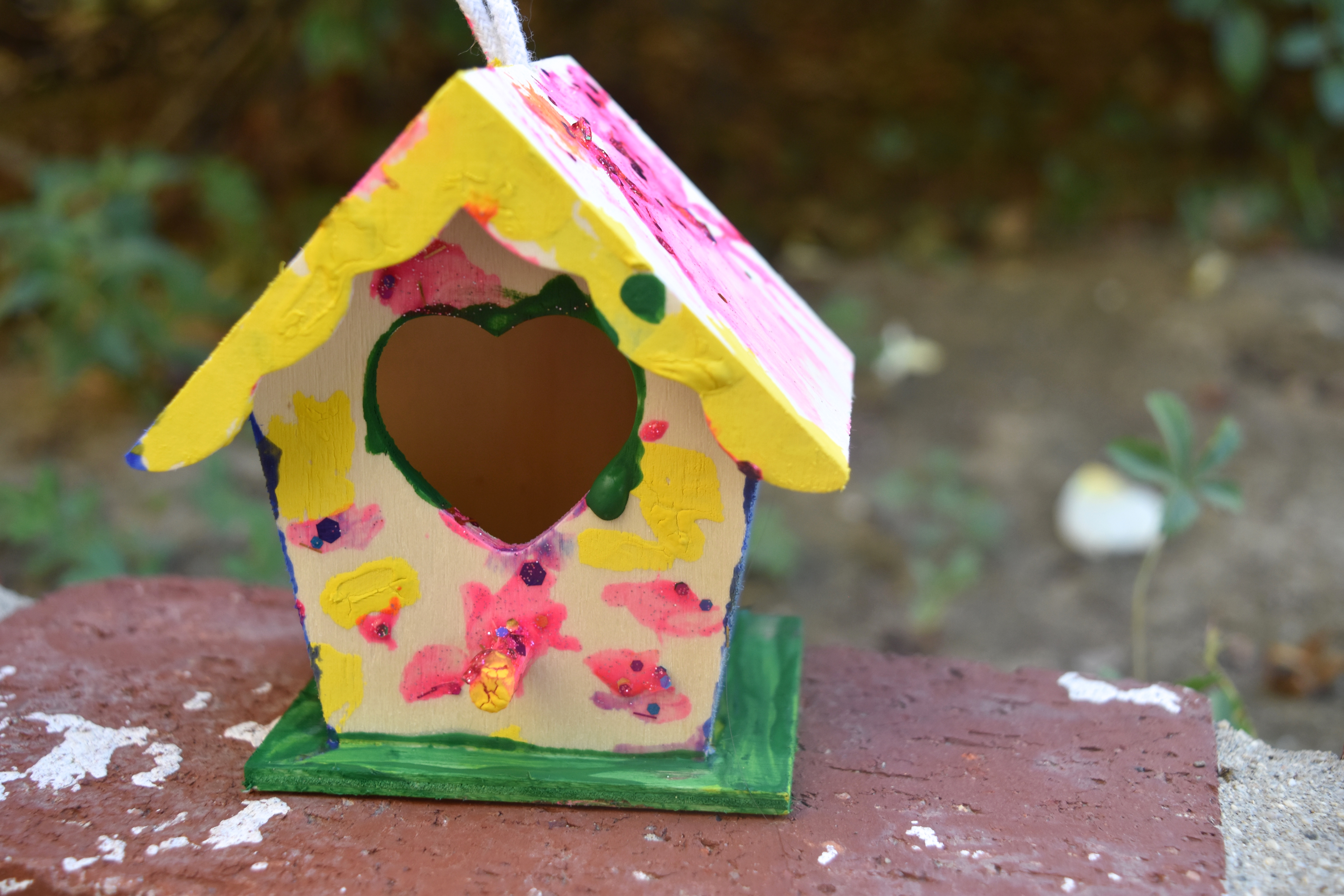 Painted bird house from Michael's Arts and Crafts