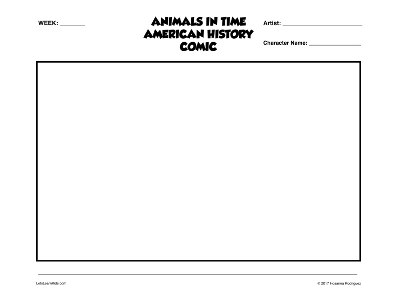 American History, Beginner Comic Template